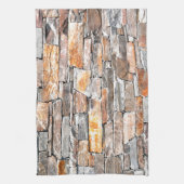 Vlagsteen | Natuursteenpatroon | briketten Theedoek (Verticaal)