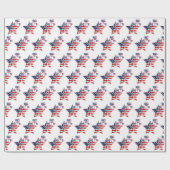 Vlagster en ballonnen op wit cadeaupapier (Vlak)