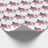 Vlagster en ballonnen op wit cadeaupapier (Hoek)