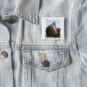 Vlagsterren Vierkante Button 5,1 Cm (In situ)