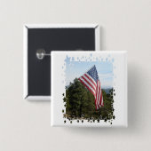 Vlagsterren Vierkante Button 5,1 Cm (Voorkant /achterkant)