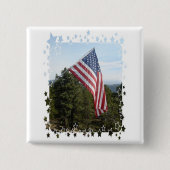 Vlagsterren Vierkante Button 5,1 Cm (Voorkant)