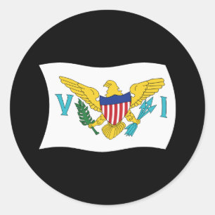 Vlagsticker Amerikaanse Maagdeneilanden Ronde Sticker