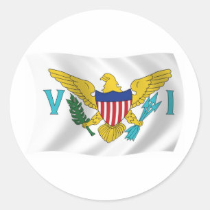 Vlagsticker Amerikaanse Maagdeneilanden Ronde Sticker
