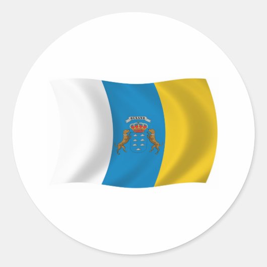 Vlagsticker Canarische Eilanden Ronde Sticker (Voorkant)