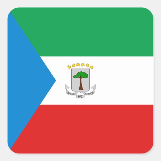 Vlagsticker Equatoriaal-Guinea Vierkante Sticker (Voorkant)
