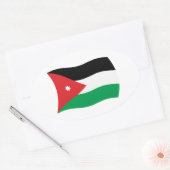 Vlagsticker Jordanië Ovale Sticker (Envelop)
