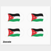 Vlagsticker Jordanië Ovale Sticker (Vel)