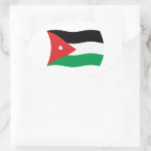 Vlagsticker Jordanië Ovale Sticker (Tas)