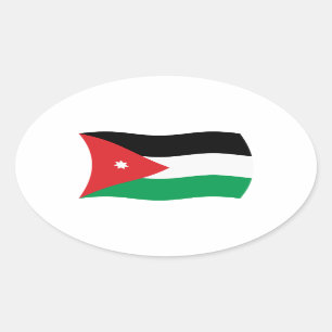 Vlagsticker Jordanië Ovale Sticker