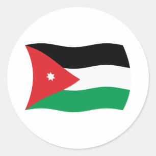 Vlagsticker Jordanië Ronde Sticker