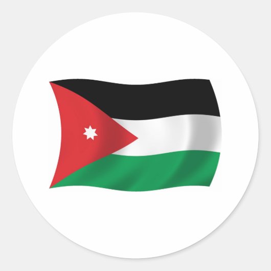 Vlagsticker Jordanië Ronde Sticker (Voorkant)