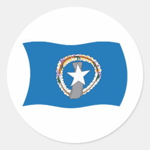 Vlagsticker Noordelijke Marianen Eilanden Ronde Sticker
