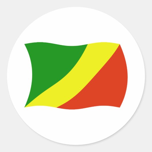 Vlagsticker Republiek Congo Ronde Sticker (Voorkant)
