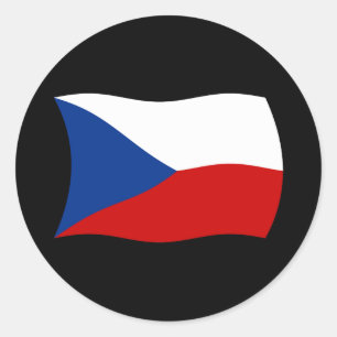 Vlagsticker Tsjechië Ronde Sticker