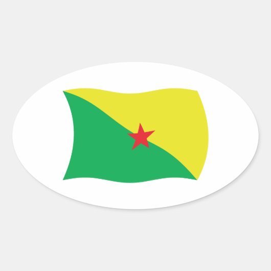 Vlagsticker van Frans-Guyana Ovale Sticker (Voorkant)