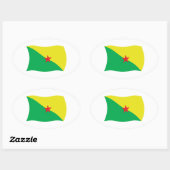 Vlagsticker van Frans-Guyana Ovale Sticker (Vel)