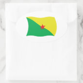 Vlagsticker van Frans-Guyana Ovale Sticker (Tas)