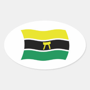Vlagsticker van het Ashanti-volk Ovale Sticker