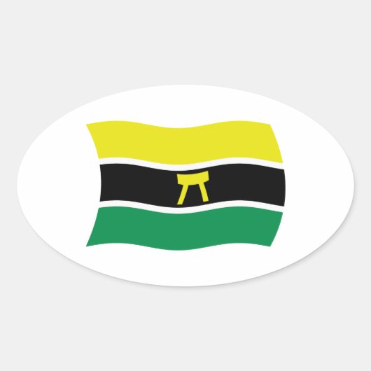 Vlagsticker van het Ashanti-volk Ovale Sticker (Voorkant)