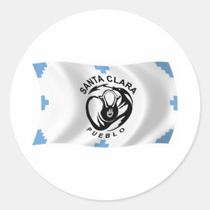 Vlagsticker van Santa Clara Pueblo Ronde Sticker