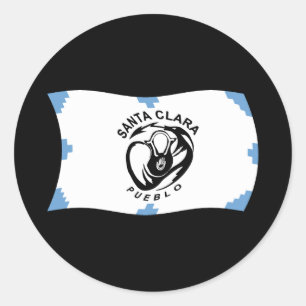 Vlagsticker van Santa Clara Pueblo Ronde Sticker