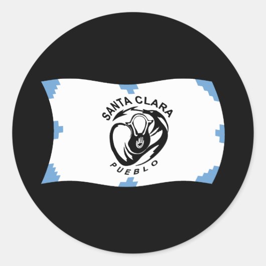 Vlagsticker van Santa Clara Pueblo Ronde Sticker (Voorkant)