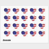 Vlagsticker Verenigde Staten van Amerika Hart Sticker (Vel)