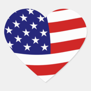 Vlagsticker Verenigde Staten van Amerika Hart Sticker