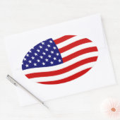 Vlagsticker Verenigde Staten van Amerika Ovale Sticker (Envelop)