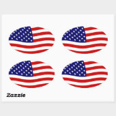 Vlagsticker Verenigde Staten van Amerika Ovale Sticker (Vel)