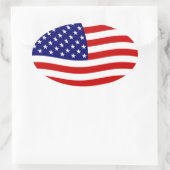Vlagsticker Verenigde Staten van Amerika Ovale Sticker (Tas)