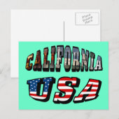 Vlagtekst Californië-Afbeelding en VS Briefkaart (Voorkant / Achterkant)