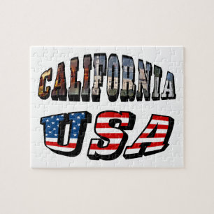 Vlagtekst Californië-Afbeelding en VS Legpuzzel