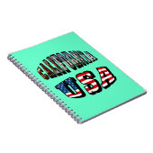 Vlagtekst Californië-Afbeelding en VS Notitieboek (Rechterzijde)