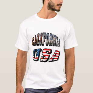 Vlagtekst Californië-Afbeelding en VS T-shirt