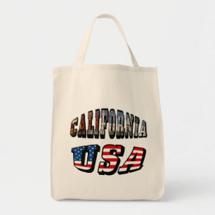 Vlagtekst Californië-Afbeelding en VS Tote Bag