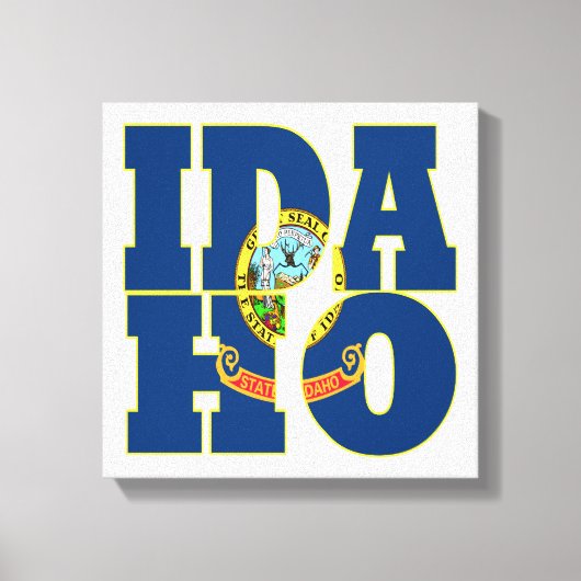 Vlagtekst Idaho-staat Canvas Afdruk (Voorkant)