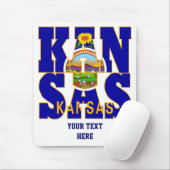 Vlagtekst Kansas-staat Muismat (Met muis)