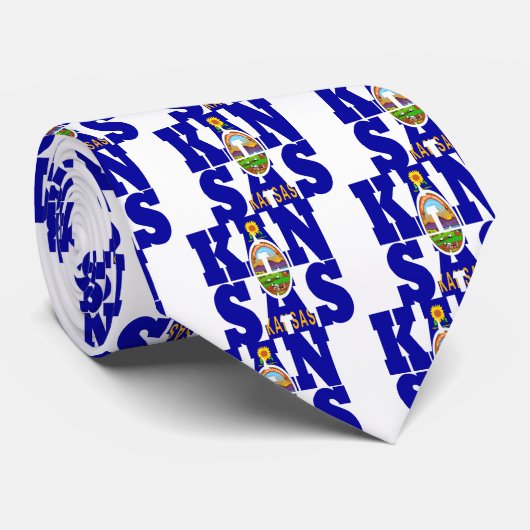 Vlagtekst Kansas-staat Stropdas (Opgerold)