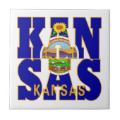 Vlagtekst Kansas-staat Tegeltje (Voorkant)