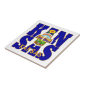 Vlagtekst Kansas-staat Tegeltje (Zijkant)