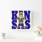 Vlagtekst Kansas-staat Vierkante Klok (Huis)