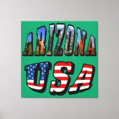Vlagtekst van Arizona Afbeelding en VS Canvas Afdruk (Voorkant)