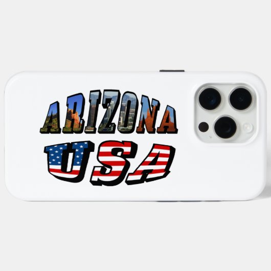 Vlagtekst van Arizona Afbeelding en VS Case-Mate iPhone Case (Achterkant (horizontaal))