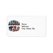 Vlagtekst van Arizona Afbeelding en VS Etiket (Voorkant)