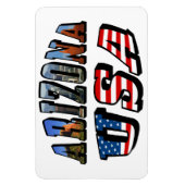 Vlagtekst van Arizona Afbeelding en VS Magneet (Verticaal)