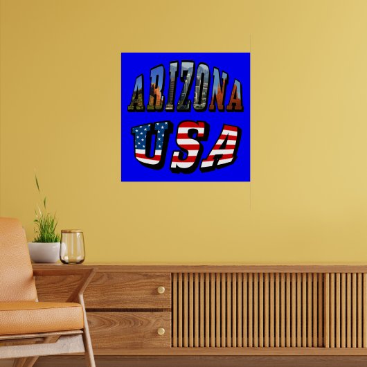 Vlagtekst van Arizona Afbeelding en VS Poster (Woonkamer 2)