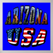 Vlagtekst van Arizona Afbeelding en VS Poster (Voorkant)