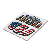 Vlagtekst van Arizona Afbeelding en VS Tegeltje (Zijkant)